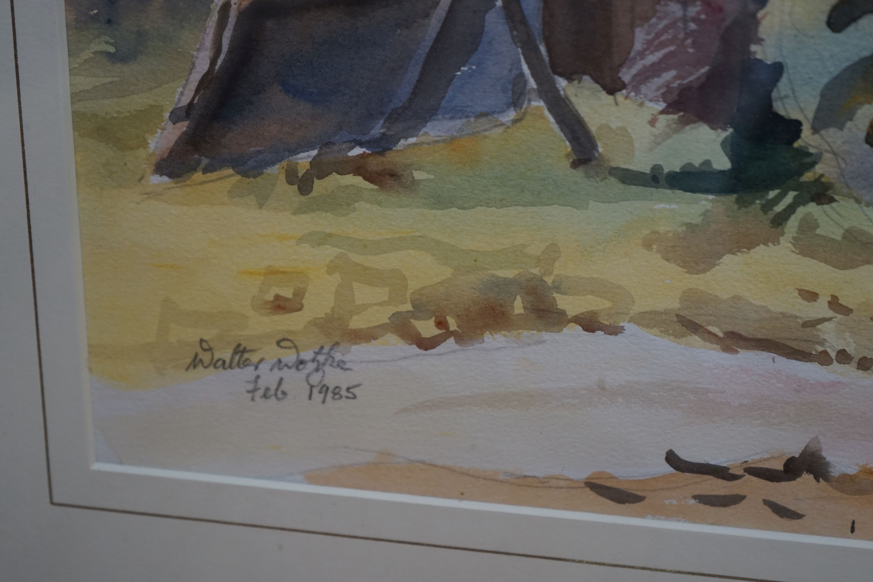 Walter Wotzke, watercolour, Cottage in Victoria Street, Hahndorf, South Australia, signed and dated 1985, 37 x 56cm